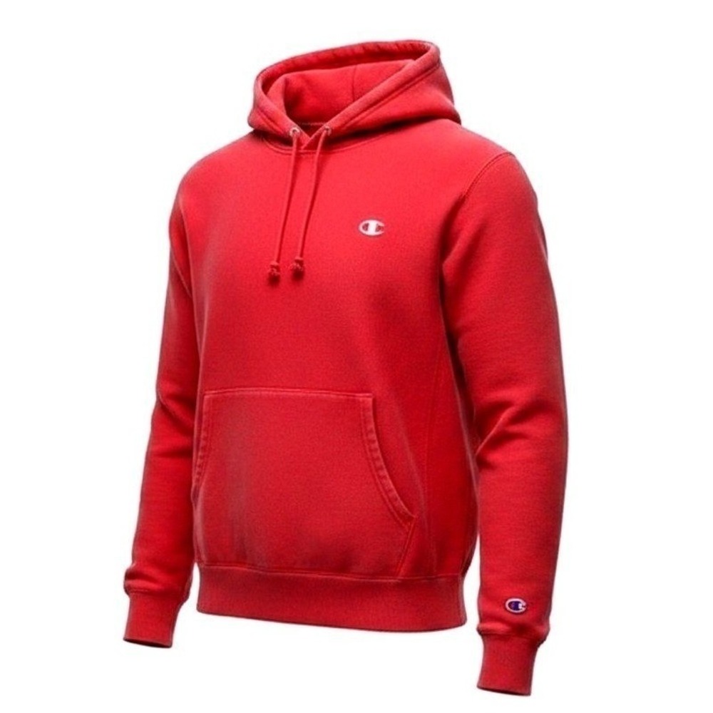 VTG 90s Champion Reverse Weave Red Hoodie Sweatshirt M Y2K Blokecore Brocore